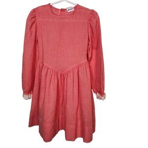 Renee Michaels Dress‎ Kids Size 5 Red Gingham Vintage Prairie Cottagecore